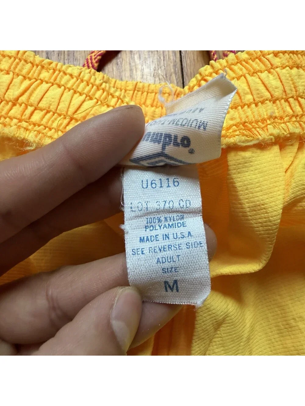 Vintage umbro mens Medium nylon beach shorts yellow Hoochie Daddy Core 70s